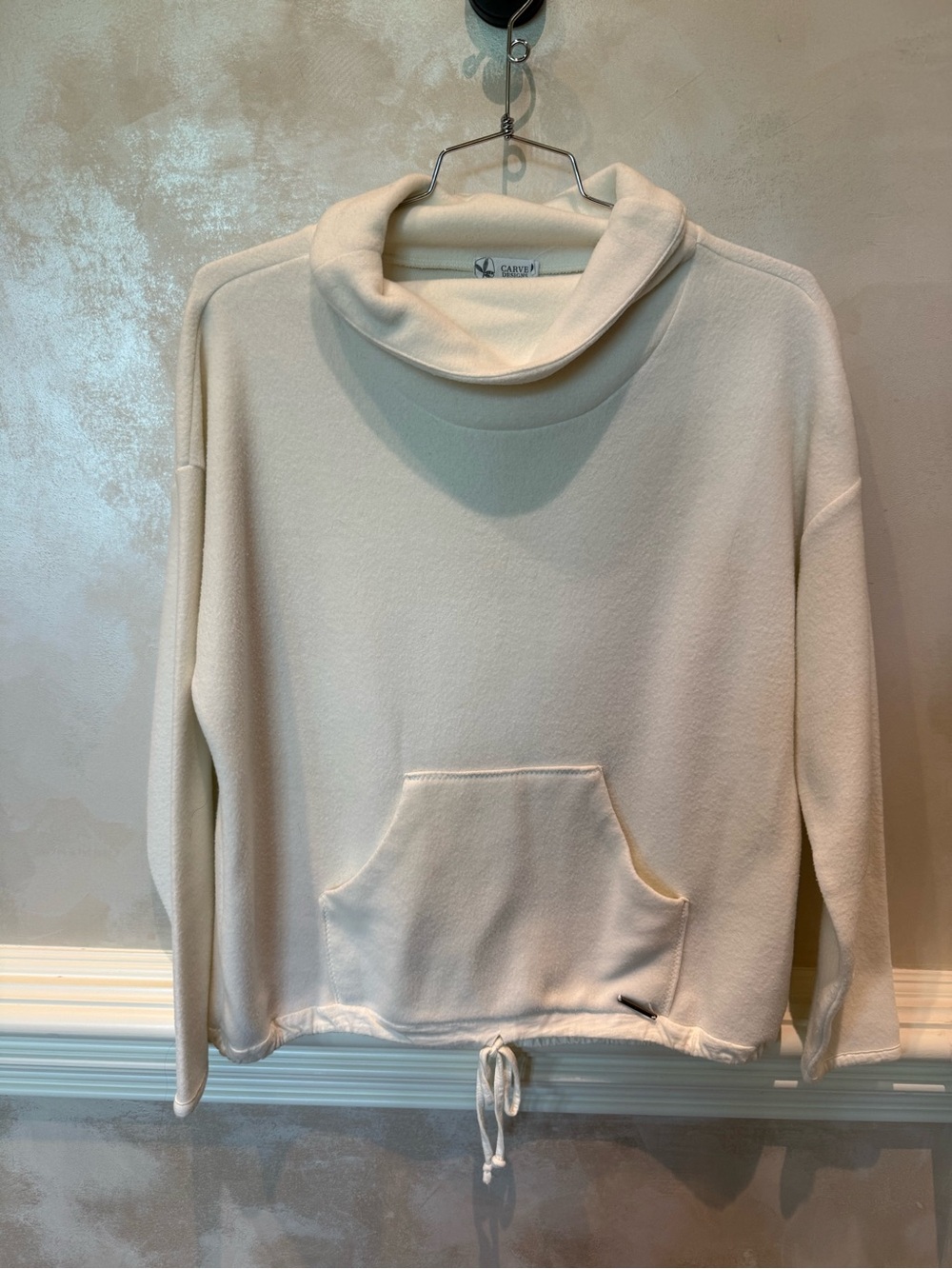 Carve Designs Cream Cozy Funnel Neck Sweatshirt